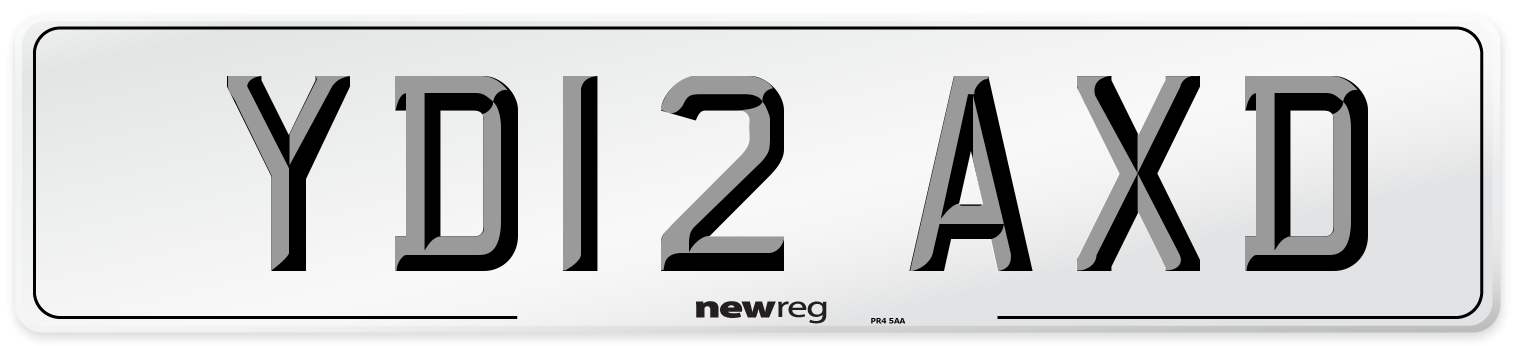 YD12 AXD Number Plate from New Reg